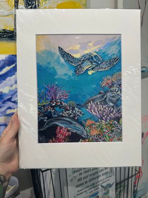 Life on the Reef Matted Print