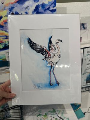 Wings Up Watercolor Matted Print