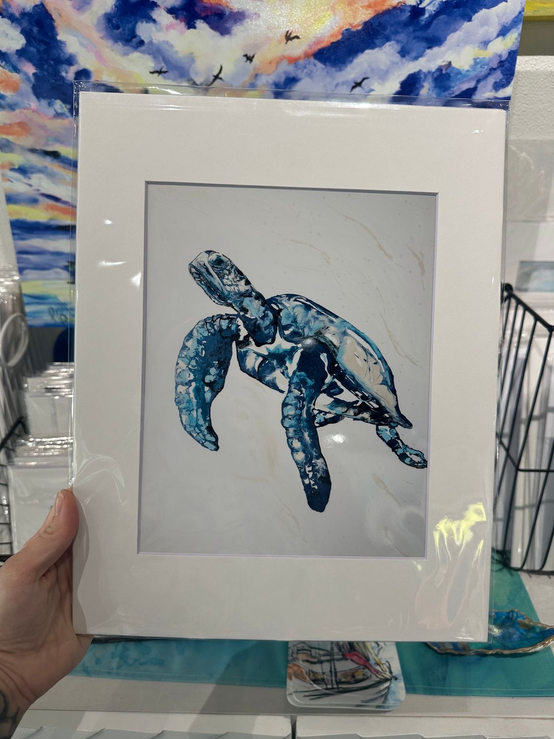 Just A Sea Turtle Matted Print