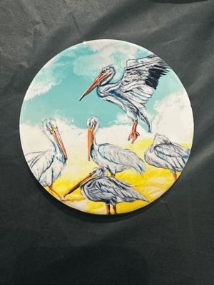 Ding Pelicans Ceramic Coaster