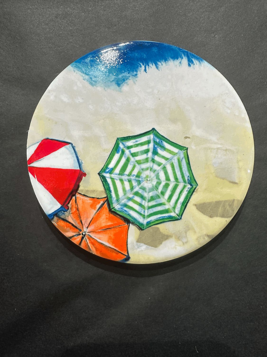 Shoreline Umbrellas Ceramic Coaster