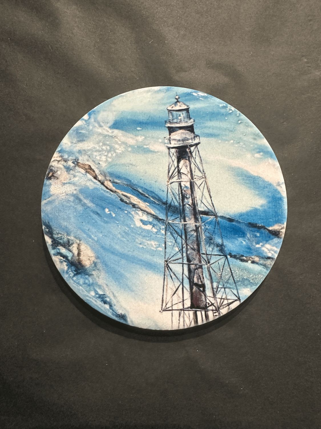 Sanibel Lighthouse Waters Ceramic Coaster