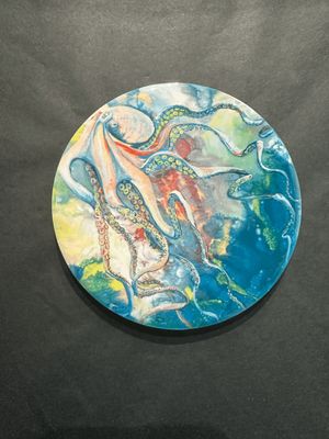 Technicolor Octopus Ceramic Coaster
