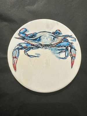 Blue Crab 3 Ceramic Coaster