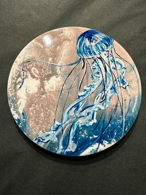 Champagne Jellyfish Ceramic Coaster