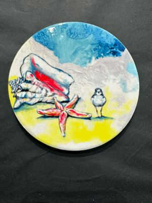 Four Beach Treasures Ceramic Coaster