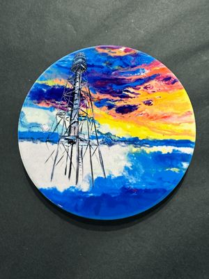 Sanibel Lighthouse Sunrise Ceramic Coaster