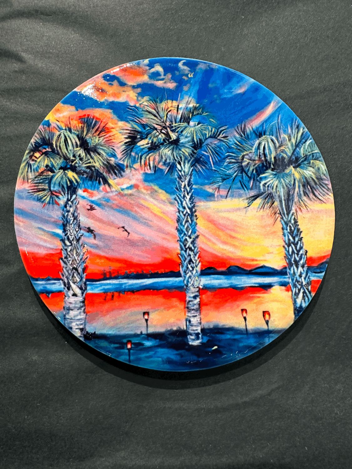 Three Palms Ceramic Coaster