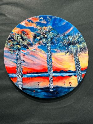 Three Palms Ceramic Coaster