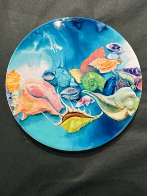 Rainbow Shells Ceramic Coaster