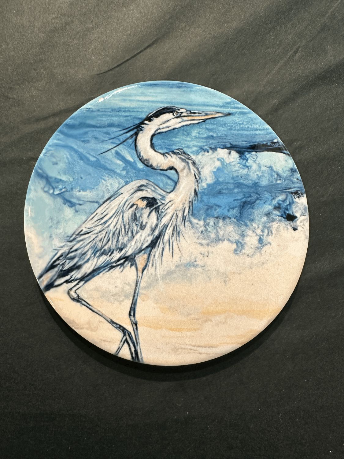 Heron on the Beach Ceramic Coaster