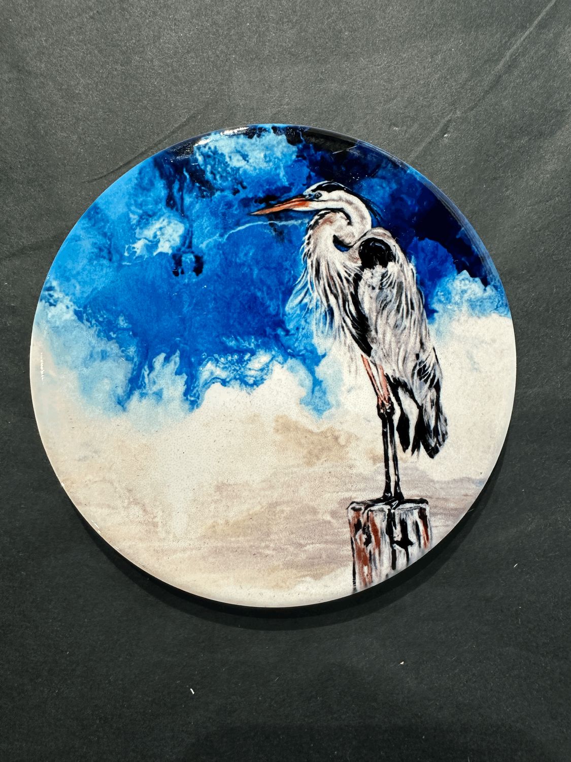 Majestic Heron Ceramic Coaster