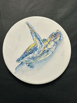 Swimming to the Surface Ceramic Coaster Swimming to the Surface Ceramic Coaster