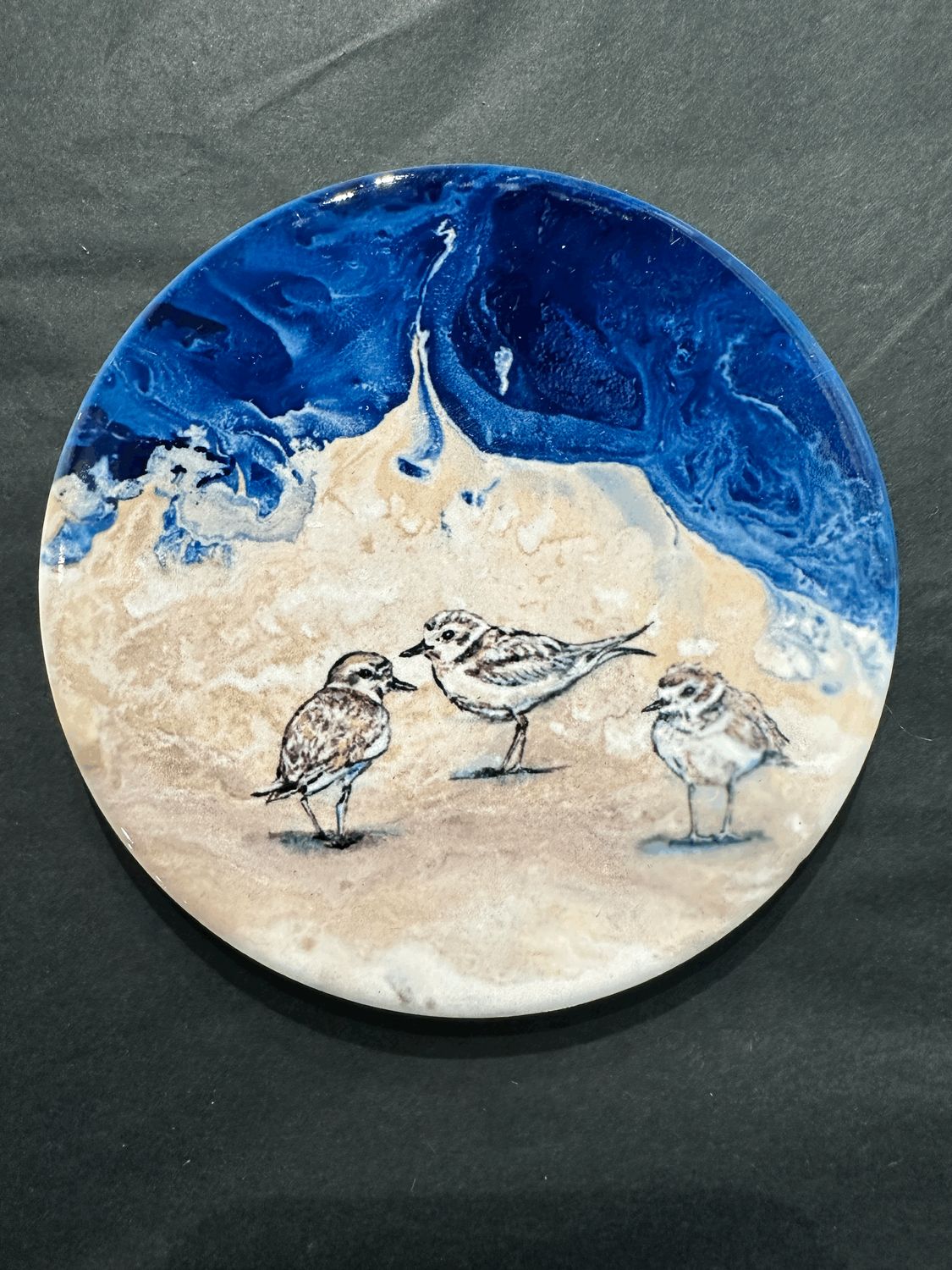 Shorebirds at Dusk Ceramic Coaster