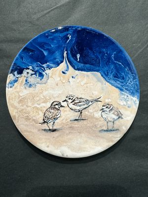 Shorebirds at Dusk Ceramic Coaster Shorebirds at Dusk Ceramic Coaster
