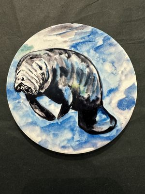 Manatee Solitary Ceramic Coaster Manatee Solitary Ceramic Coaster