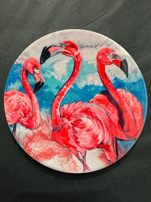 Flamingos on the Beach Ceramic Coaster Flamingos on the Beach Ceramic Coaster