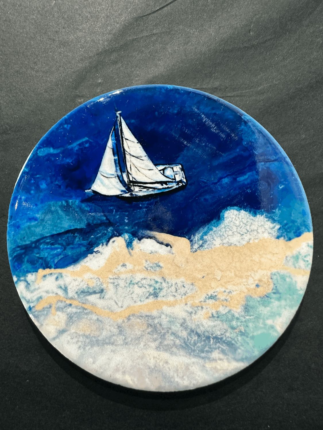 Sailing From Above Ceramic Coaster