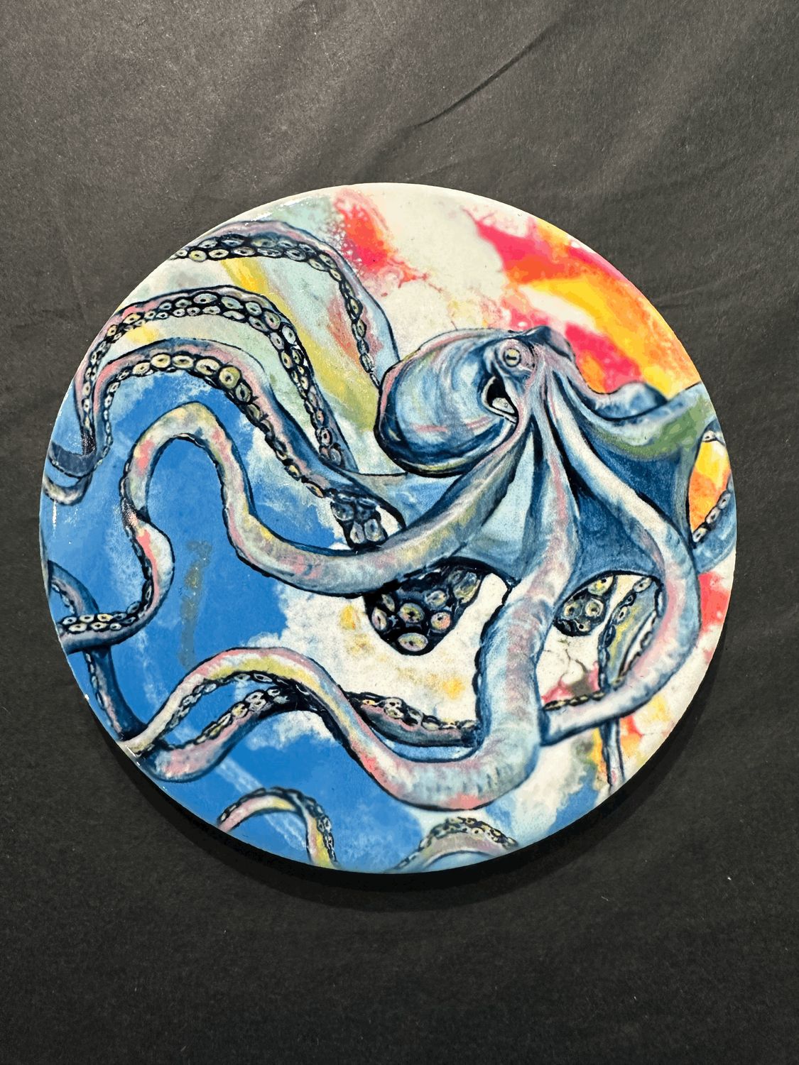Electric Octopus Ceramic Coaster