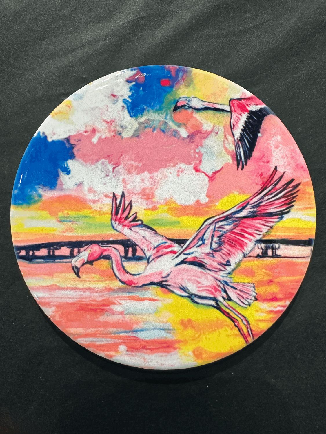 Three Greet The Sun Ceramic Coaster