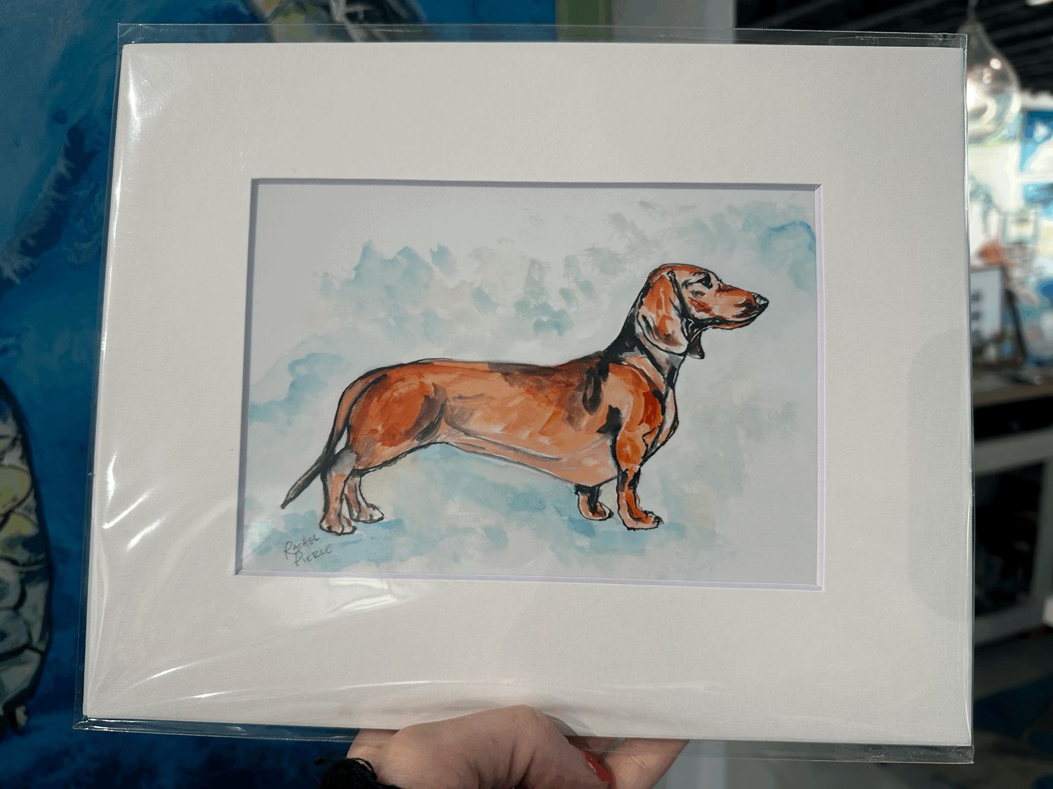 Brown Dachshund Matted Print