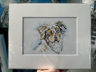 Australian Shepherd Matted Print