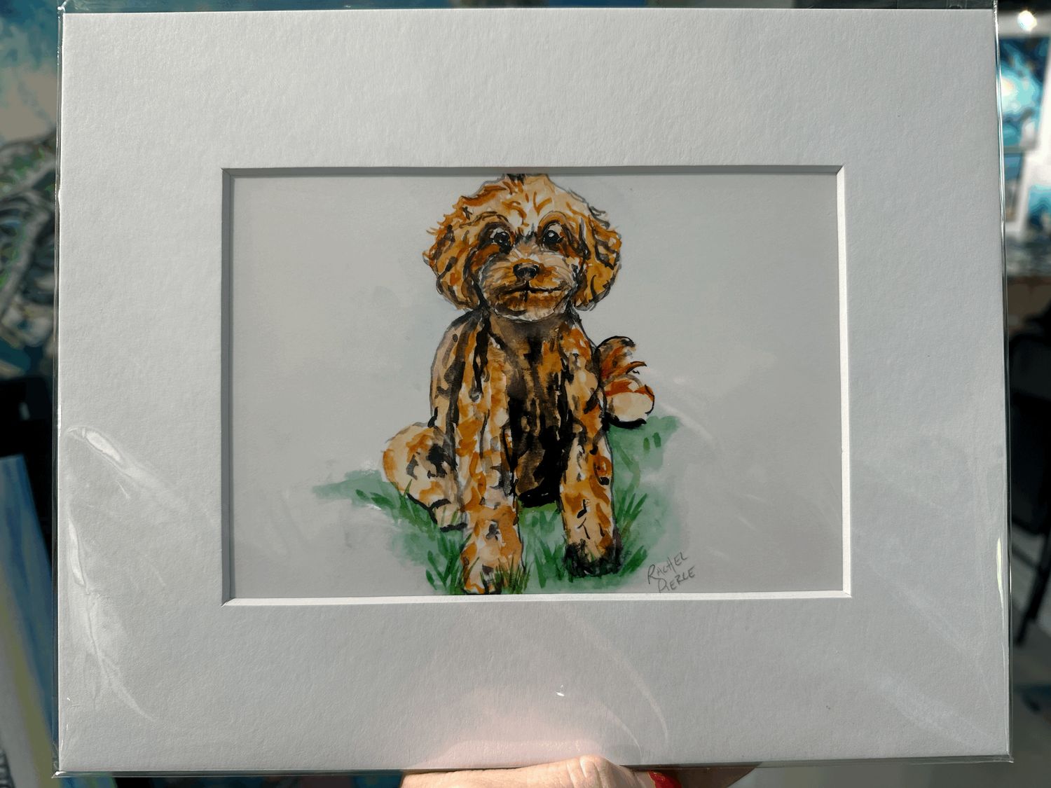Sitting Doodle Matted Print