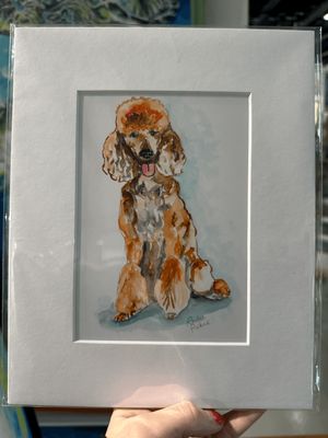 Standard Brown Poodle Matted Print