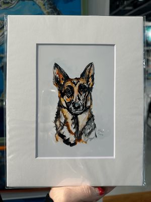 German Shepherd Matted Print German Shepherd Matted Print
