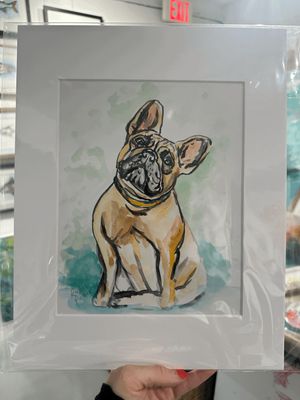 Sitting Frenchie Matted Print