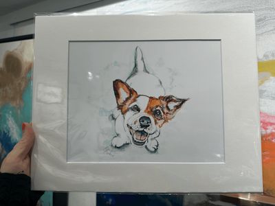 Happy Jack Russell Matted Print