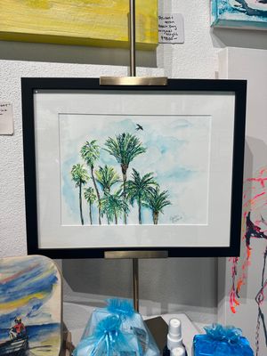 Palm Trees in Paradise Original Watercolor