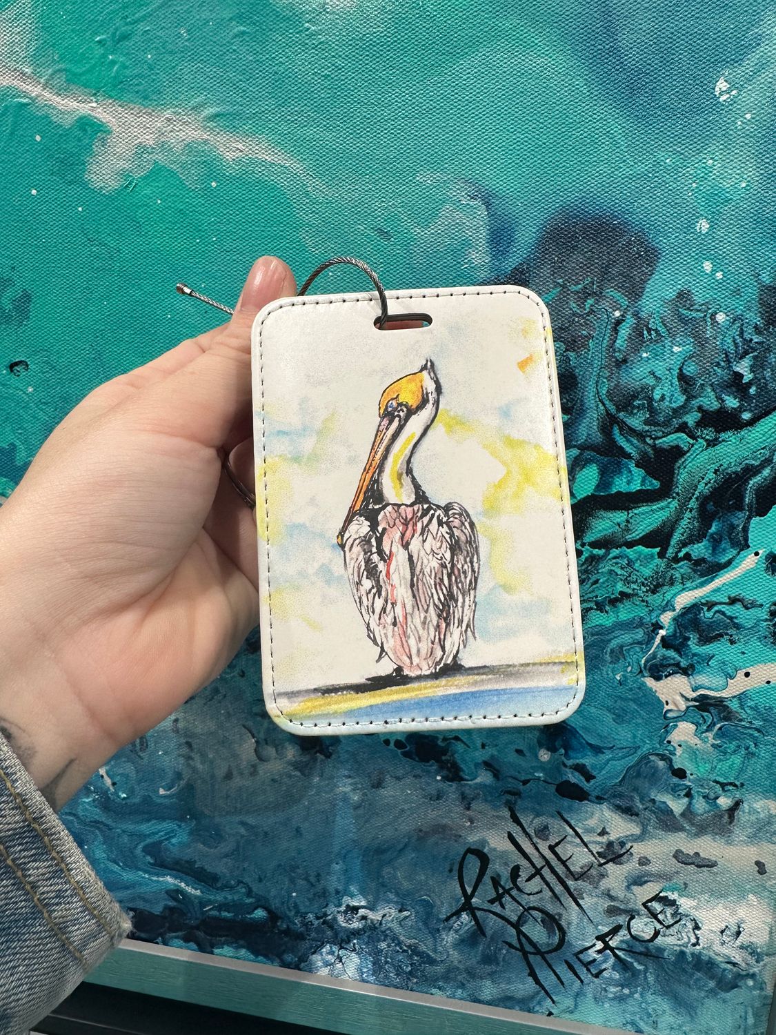 Pelican in the Sun Luggage Tag