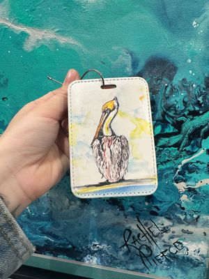 Pelican in the Sun Luggage Tag