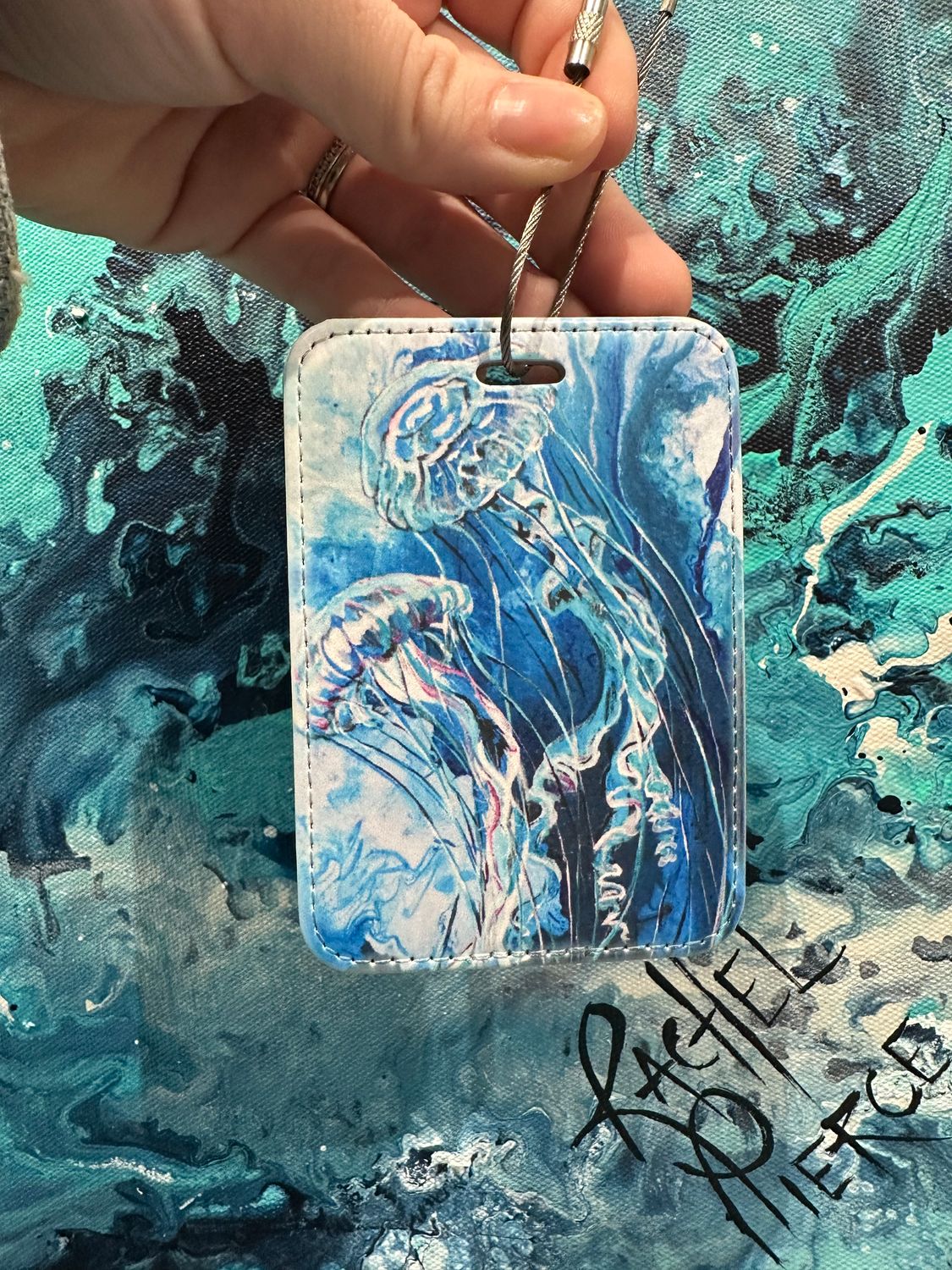 Blue Jellyfish Luggage Tag