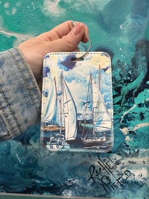 Boats in the Blue Luggage Tag