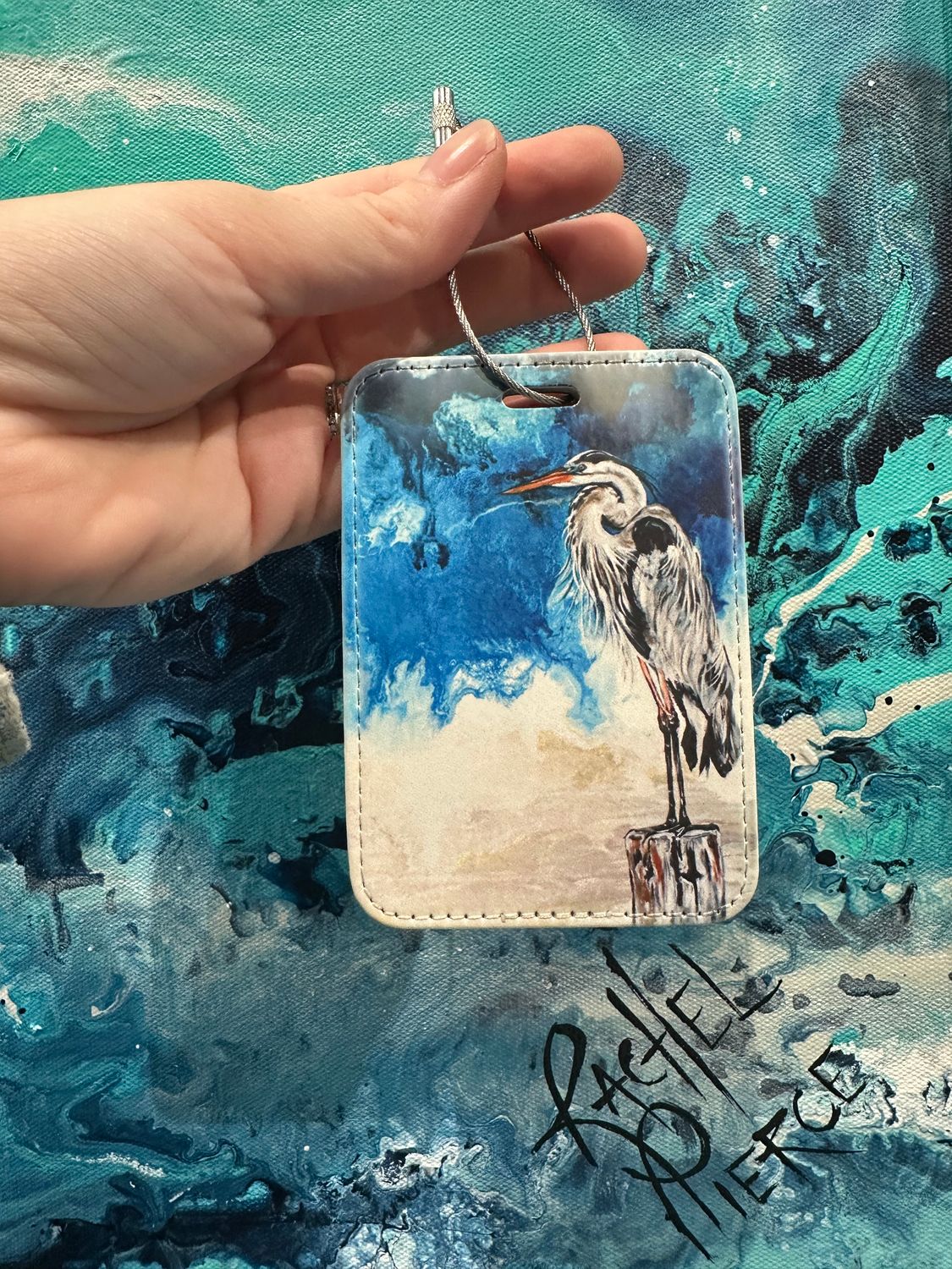 Majestic Heron Luggage Tag