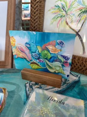 Rainbow Shells Mini Metal Print