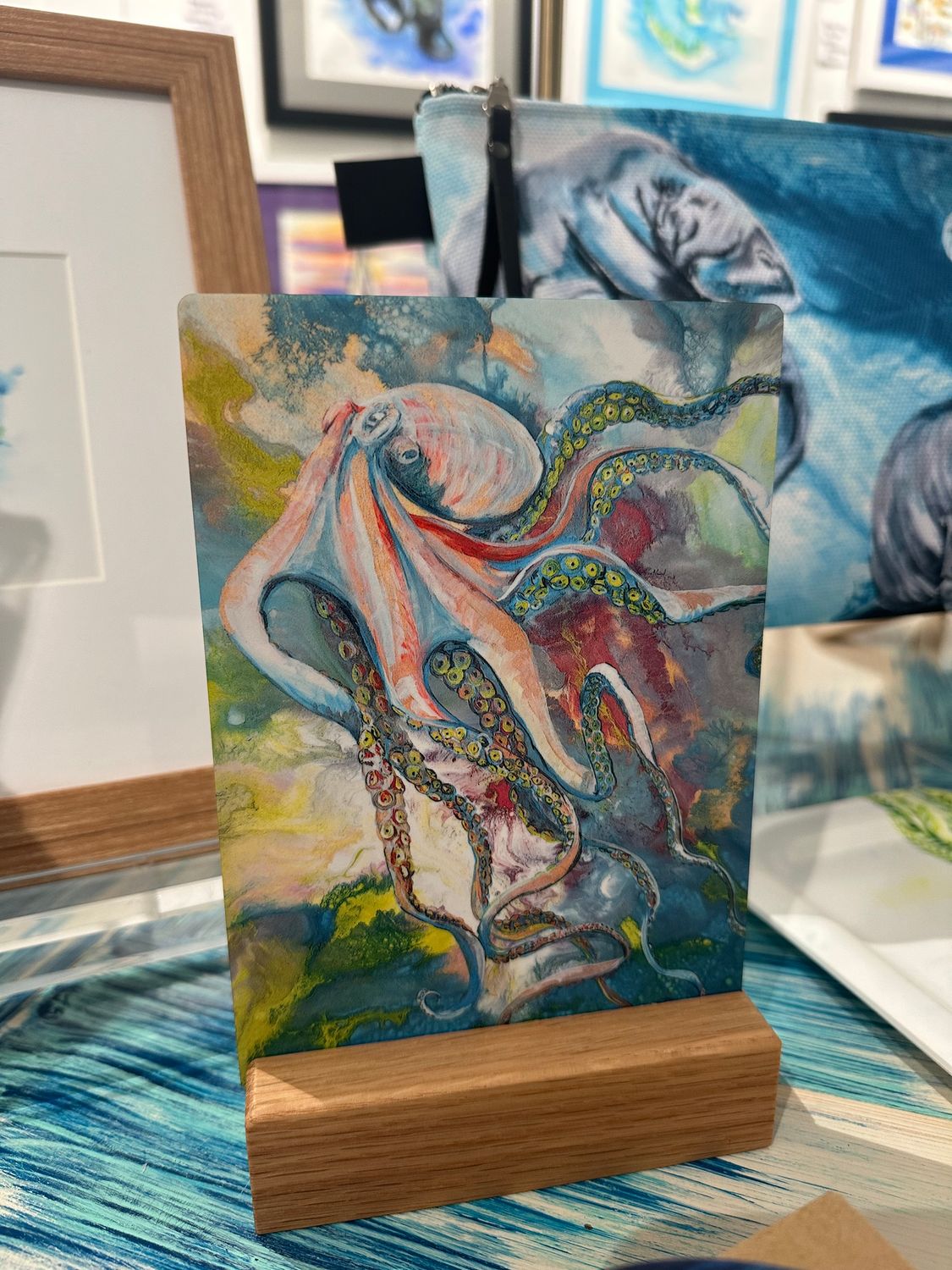 Technicolor Octopus Mini Metal Print