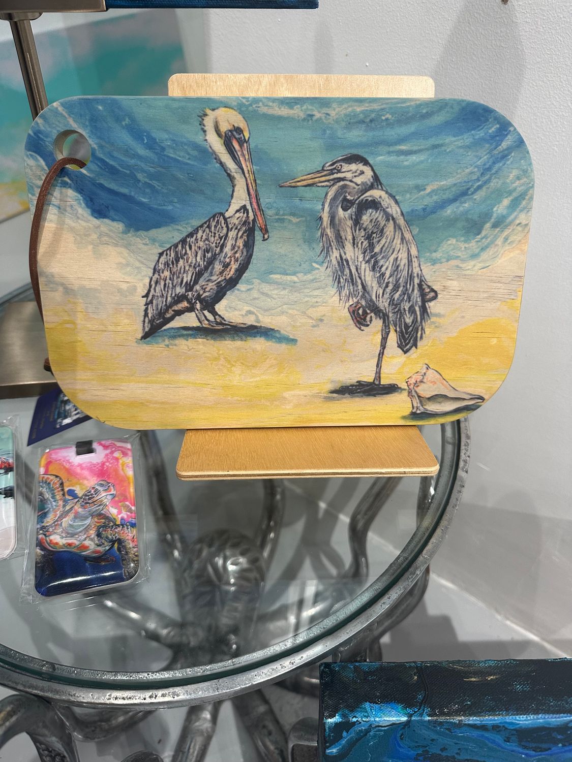 Pelican and Heron Beach Day Bamboo Serving Board