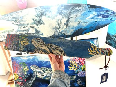 Reef Turtle Paddle Serving Board