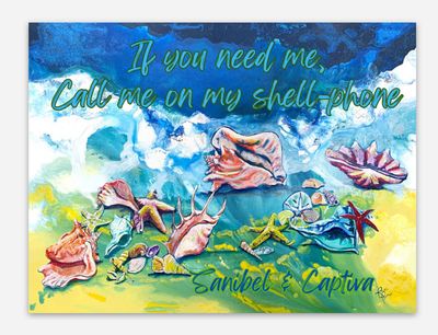 Call Me On My Shell Phone Vinyl Sticker