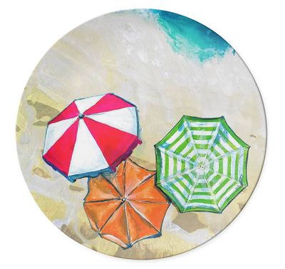 Melamine Dinner Plate with Shoreline Umbrellas