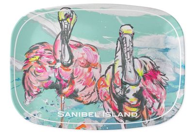 Melamine Platter in A Pair of Spoonbills