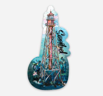 Pastel Sanibel Lighthouse Vinyl Sticker