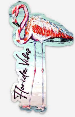 Florida Vibes Flamingo Vinyl Sticker