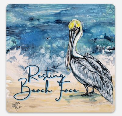 Resting Beach Face Vinyl Sticker