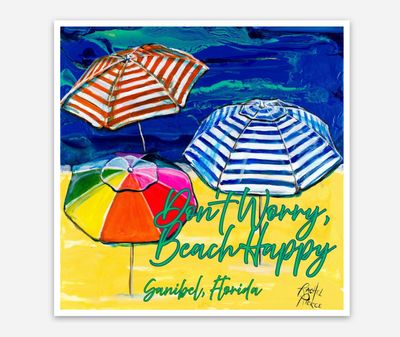 Don't Worry Beach Happy Vinyl Sticker