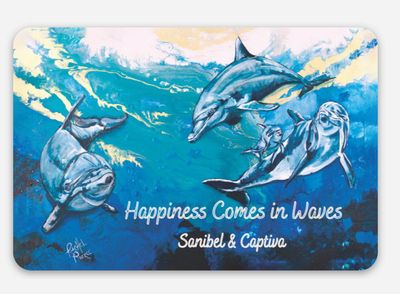 Happiness Dolphins Vinyl Sticker