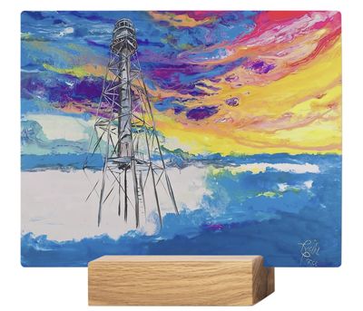 Sunrise Lighthouse Tabletop Metal Print